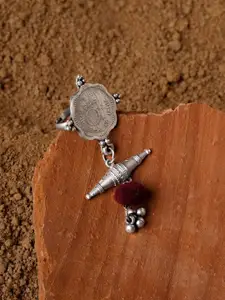 TEEJH Silver-Plated Naya Coin Finger Ring