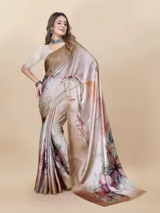 Anouk Floral Satin Saree