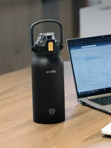 Cello Duro Black Brand Logo Printed Stainless Steel Double Wall Vacuum Flask 1.8 L