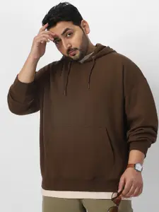 Urbano Plus Men Plus Size Cotton Hooded Neck Oversized Pullover Sweatshirt