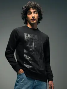 Flying Machine Typographic Printed Long Sleeves Regular Fit Sweatshirt