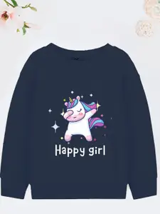 YK Disney Girls Graphic Printed Pullover Sweatshirt