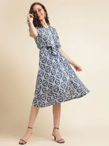 all about you Embellished Print Fit & Flare Dress