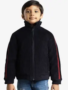 Ed-a-Mamma Boys Corduroy Outdoor Puffer Jacket with Embroidered