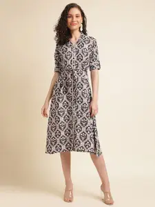 all about you Embellished Print Fit & Flare Dress