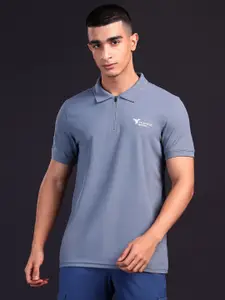 Technosport Men Polo Collar Antimicrobial Slim Fit T-shirt