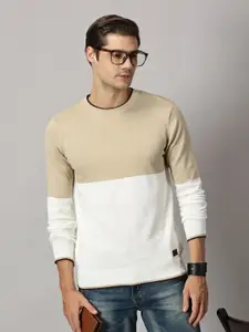 BLACK BUCK Colourblocked Crew Neck Sweater