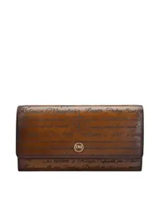 Da Milano Women Typography Textured Leather Envelope