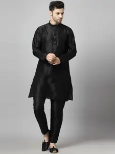 Utsav Fashion Men High Slit Kurta with Trousers