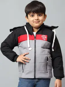 BAESD Boys Colourblocked Crop Padded Jacket