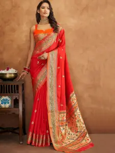 DEVATITHI Woven Design Zari Silk Blend Banarasi Saree