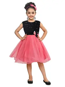 BAESD Embellished Net Fit & Flare Dress