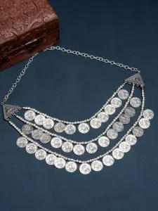 NVR Girls German Silver Silver-Plated Handcrafted Necklace