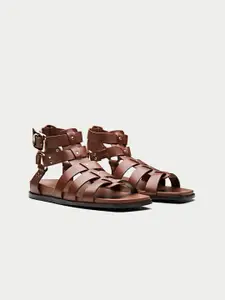 Oroh Women Gladiators with Buckles Flats