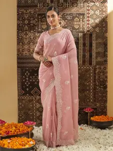 kasee Floral Phulkari Silk Blend Saree