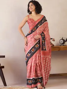 Saree mall Ready to Wear Ethnic Motifs Ikat Sarees
