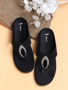 V-WALK Women Embellished T-Strap Flats