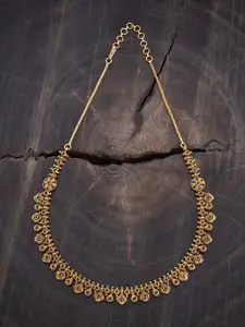 Kushal's Fashion Jewellery Copper Gold-Plated Antique Necklace