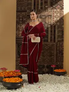 kasee Beads and Stones Pure Chiffon Saree