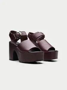 Oroh Leather Party Platform Sandals with Buckles