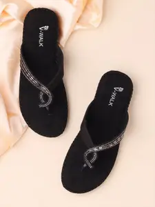 V-WALK Women Embellished T-Strap Flats