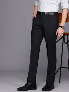Louis Philippe Men Slim Fit Solid Formal Trousers