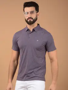 Crimsoune Club Men Printed Polo Collar Pockets Slim Fit T-shirt