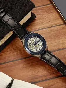 pierre cardin Men Dial & Leather Straps Analogue Multi Function Automatic Motion Powered Watch CF.1002.LB.3