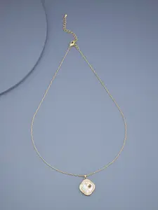 Kushal's Fashion Jewellery Gold-Plated Pendant With Chain