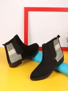 Denill Women Casual Block-Heeled Winter Chelsea Boots