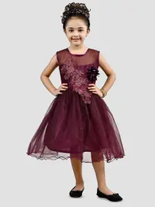 BAESD Embellished Net Fit & Flare Midi Dress