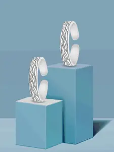 Paavni Women 925 Sterling Silver Oxidized Toe Rings