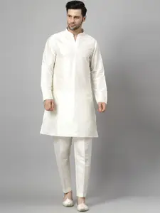 Utsav Fashion Men High Slit Kurta with Trousers