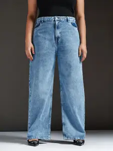 FREAKINS Women Jean Straight Fit High-Rise Light Fade Jeans