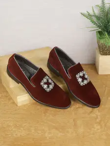 DAVINCHI KRAASA Men Woven Design Formal Slip-Ons