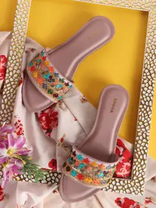 Anouk Women Printed Party Open Toe Flats