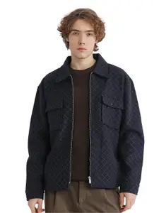 RARE RABBIT Men Geometric Quilted Jacket