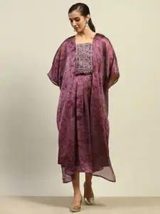 Rangriti Floral Printed Square Neck Kurti