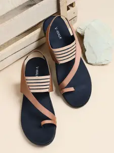 V-WALK Women Striped One Toe Flats