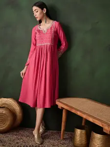 Sangria A-line Flashionable Dress