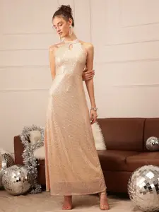 The Roadster Lifestyle Co Embellished Sleeveless Maxi Dress