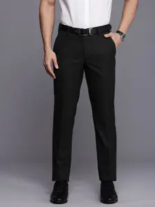 Louis Philippe Men Checked Slim Fit Formal Trousers