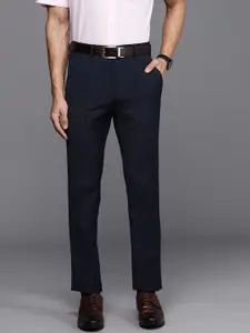 Louis Philippe Men Checked Super Slim Fit Formal Trousers