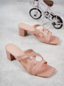 DressBerry Block Sandals with Buckles