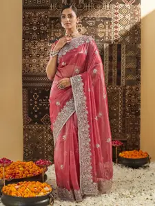 kasee Floral Zari Supernet Saree