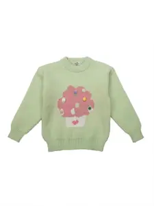Albion By CnM Girls Printed Woollen Pullover