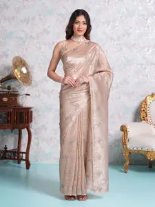 MIMOSA Floral Embroidered Banarasi Saree