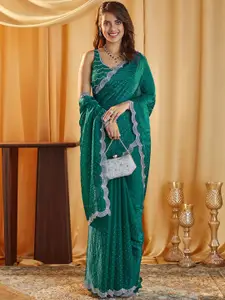 kasee Embellished Beads and Stones Pure Silk Saree