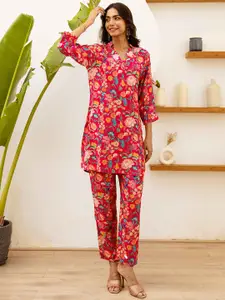 HUKUM Printed Top With Trousers Co-Ords
