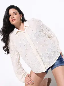 SHOWOFF Women Comfort Semi Sheer Casual Shirt